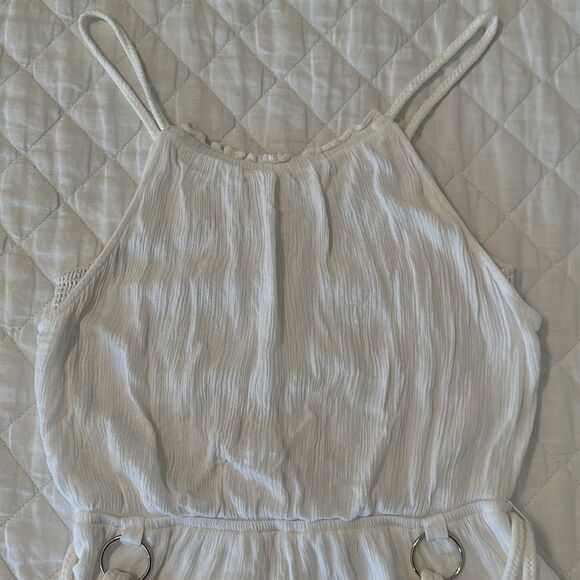RARE Illa Illa White Braided Rope Linen High Neck Romper Size M - Picture 7 of 11